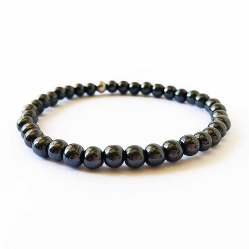 Magnetite 6mm Magnetic Bead Bracelet on white background